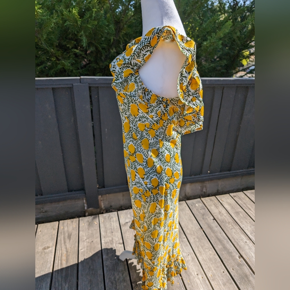 Floral Yellow Ruffle Dress - Picture 7 of 10